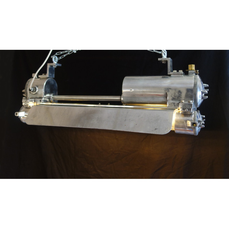 PLAFONNIER DOUBLE TUBE EN VERRE