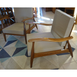 PAIRE DE FAUTEUILS EN TECK