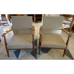 PAIRE DE FAUTEUILS EN TECK