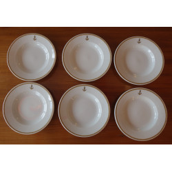 6 ASSIETTES CREUSES CORDON OR